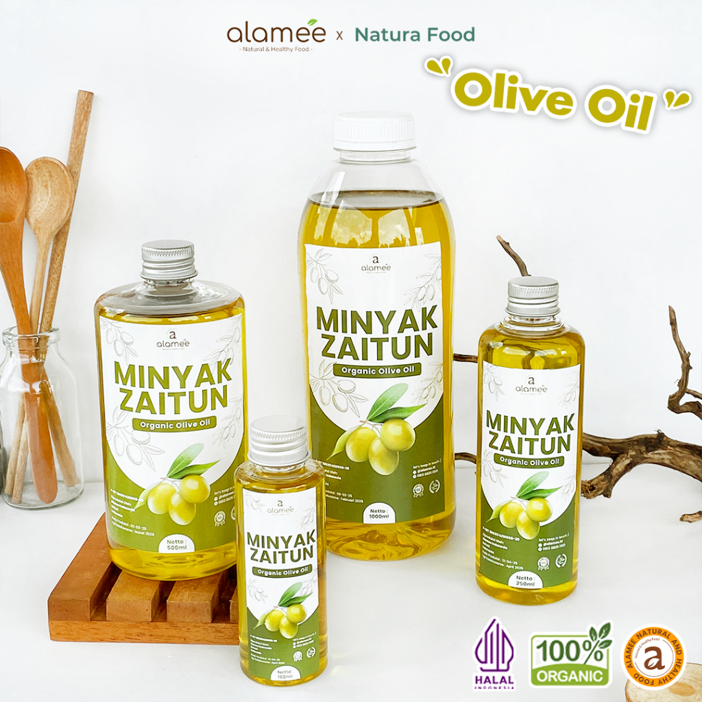

ALAMEE Minyak Zaitun Untuk Diminum Olive Oil Extra Virgin Organic Organik Murni Asli Masak EVOO