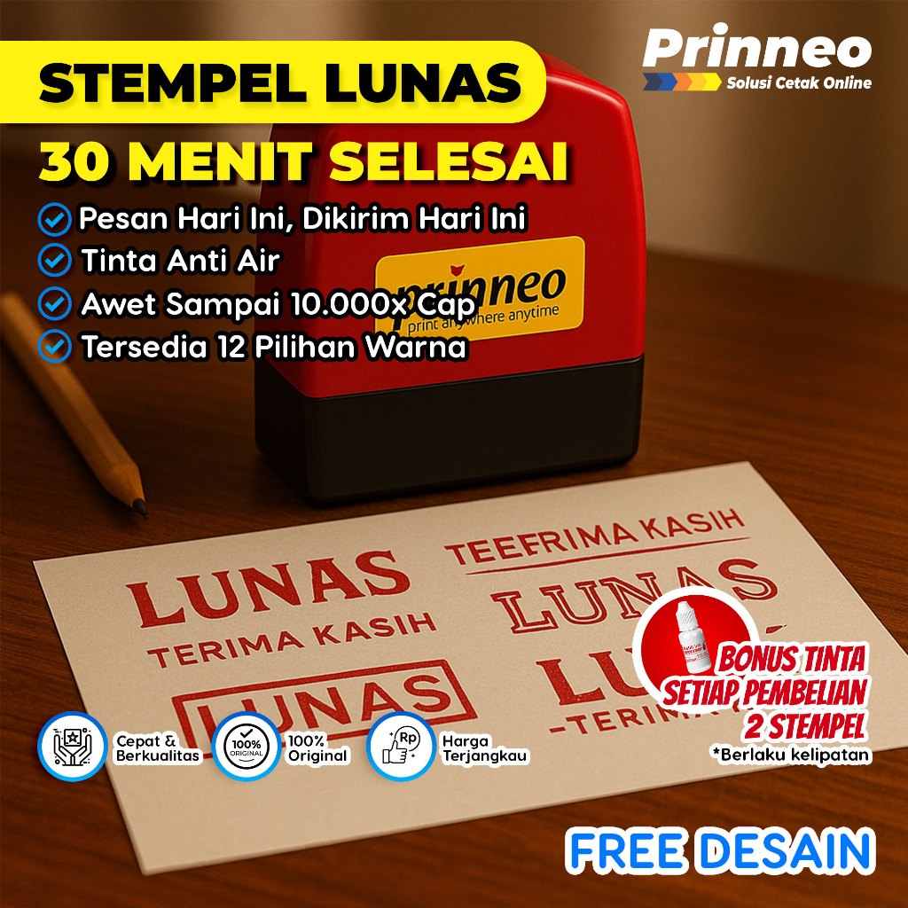 

STEMPEL LUNAS, STEMPEL LUNAS CUSTOM, STEMPEL LUNAS OTOMATIS, READY STOCK, TINGGAL PILIH