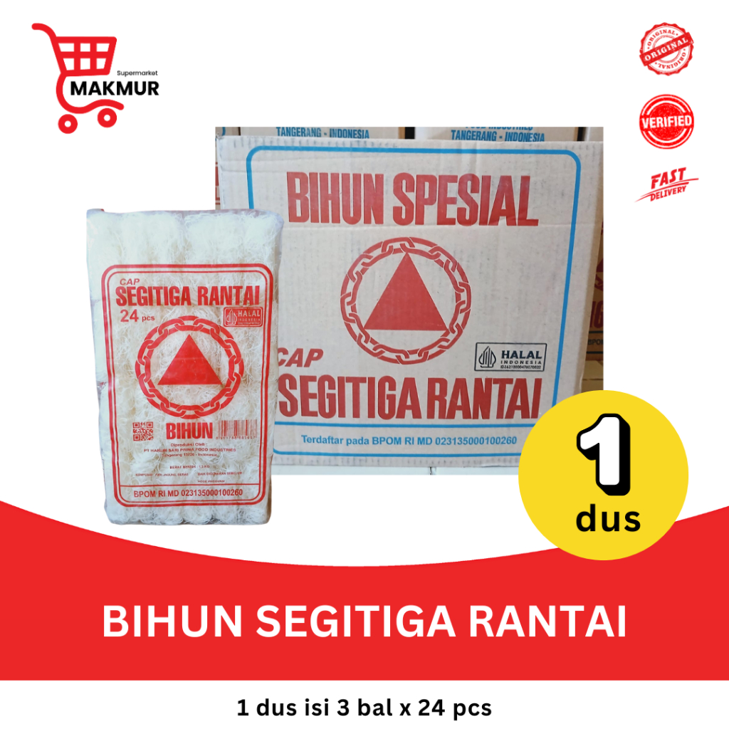 

Bihun Spesial Cap Segitiga Rantai (1 DUS x 3 BAL x 24 pcs) GROSIR Tkmakmur24