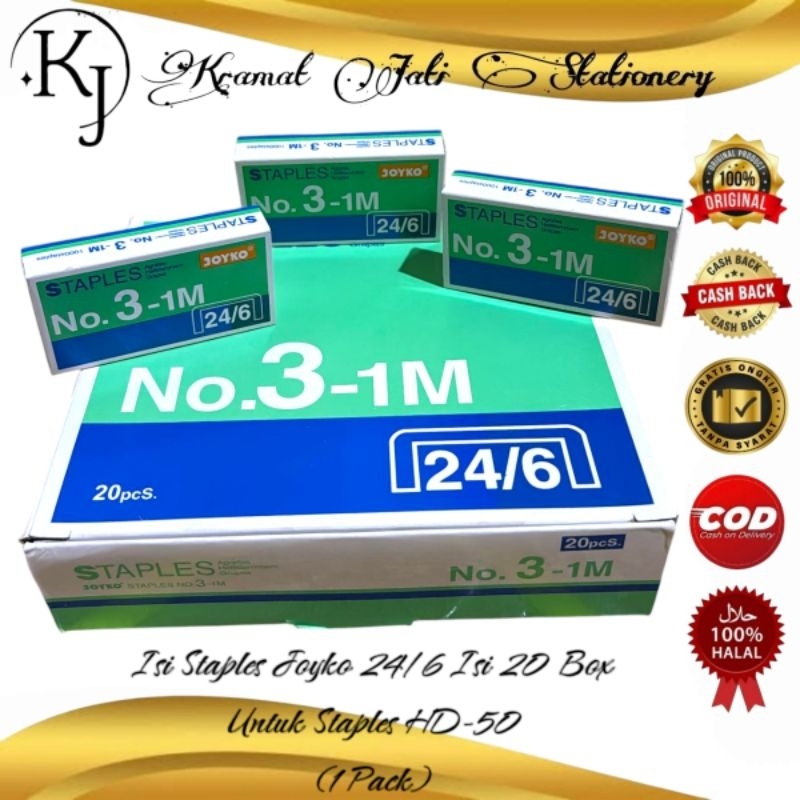 

Isi Staples/Hecter Joyko 24/6 No.3 Isi 20 Box (1 Pack)