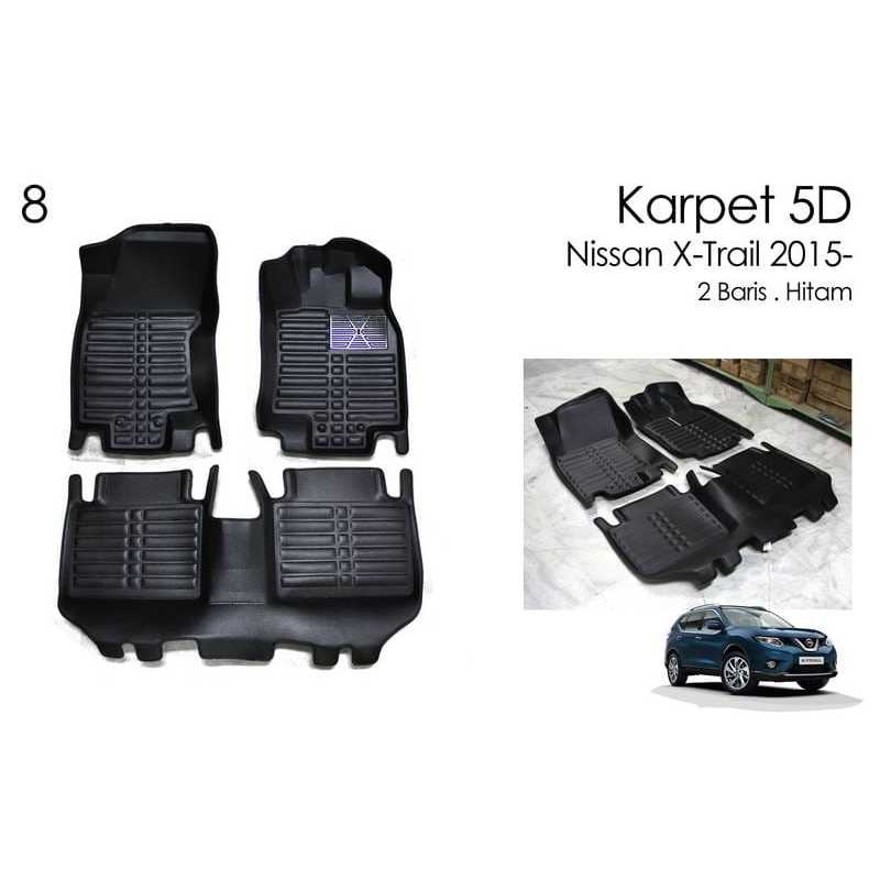 Karpet 5D Mobil Xtrail 2015 Up Hitam