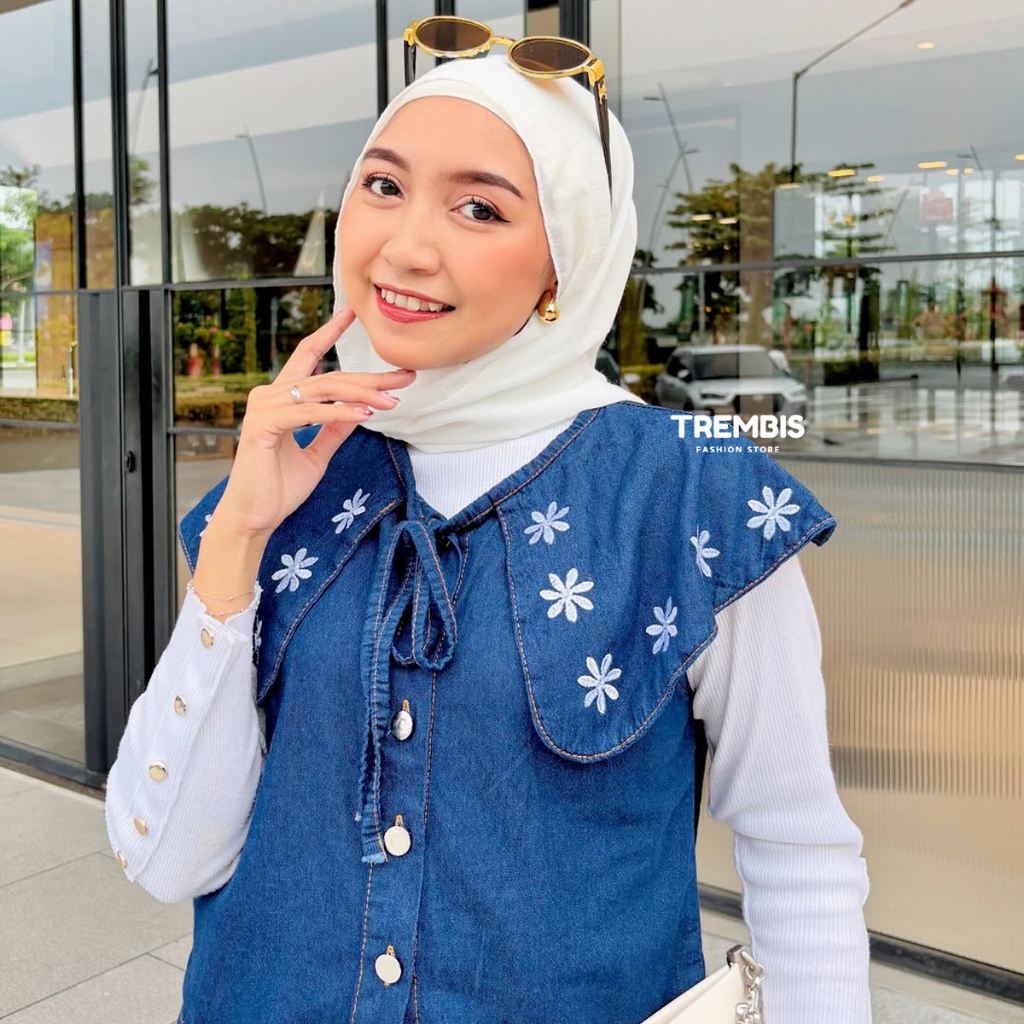OUTER PITA KERAH SAILOR MOTIF BORDIR HAMARA // OUTER BORDIR WANITA