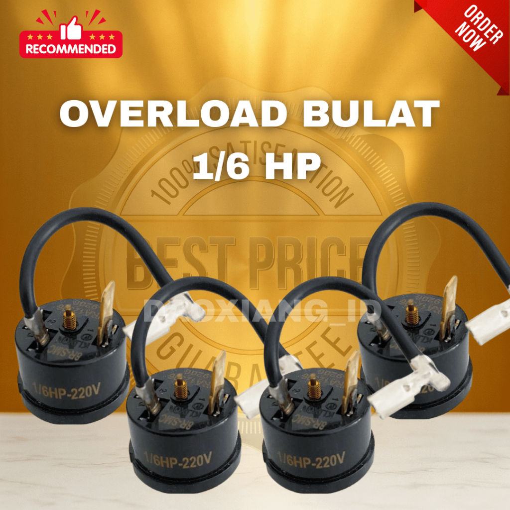 OVERLOAD OTOMATIS 1/6 HP BULAT - PENGAMAN KOMPRESOR KULKAS/FREEZER