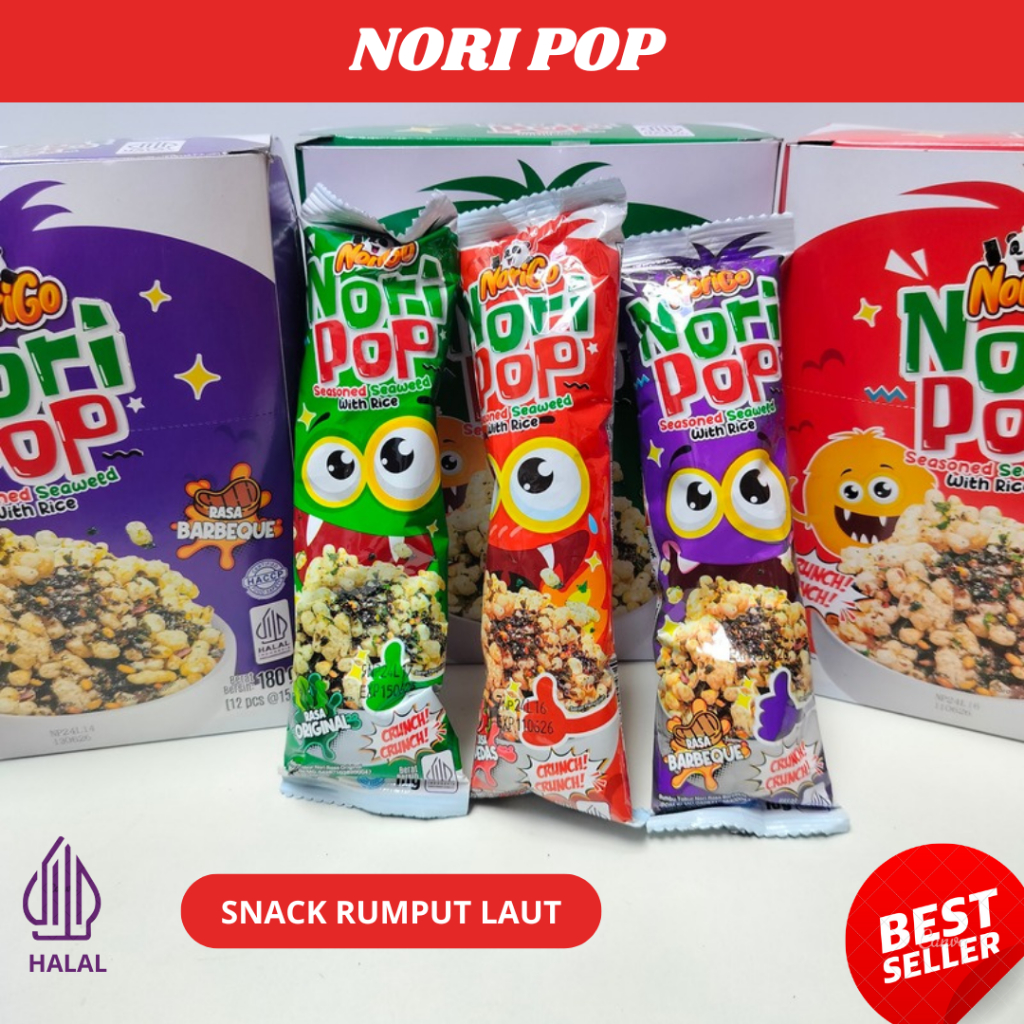 

[1 BOX ISI 12 PCS] Nori POP Rice Noodle Seaweed HALAL