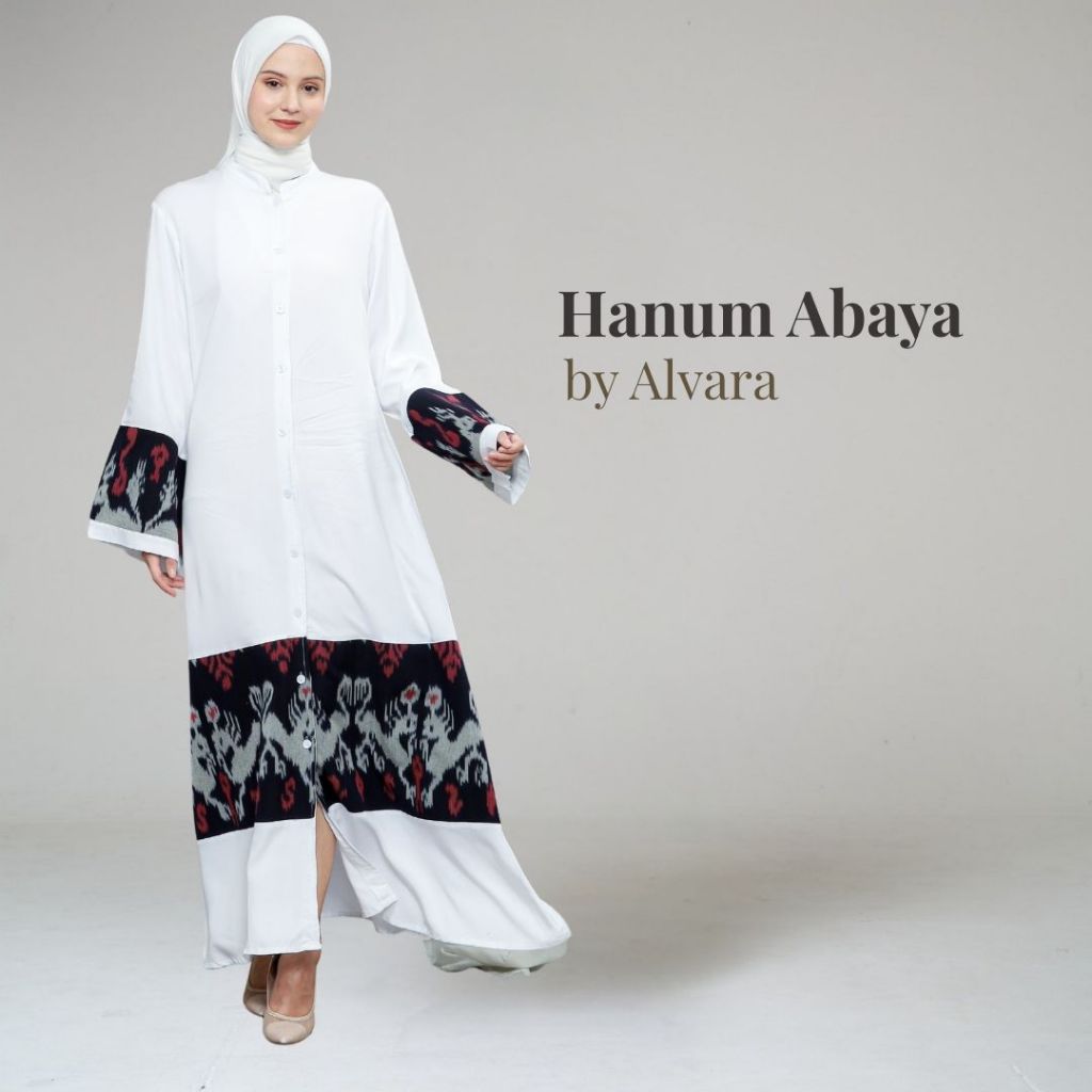 Abaya Remaja Aesthetic Gamis Putih Wanita Kekinian ALVARA Hanum Elegan Big Size Jumbo Terbaru