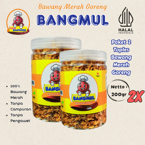 

Bawang Goreng Paket 2 Toples 200gr BangMul Asli Renyah Kriuk Premium