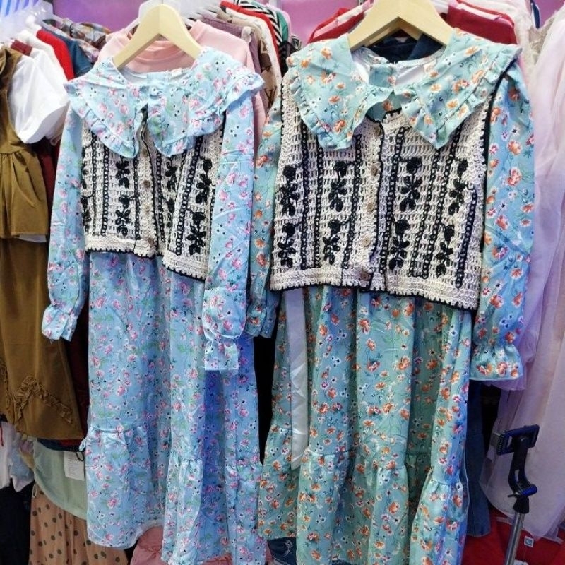 DRESS ROMPI RAJUT ANAK PEREMPUAN KOREANSTYLE