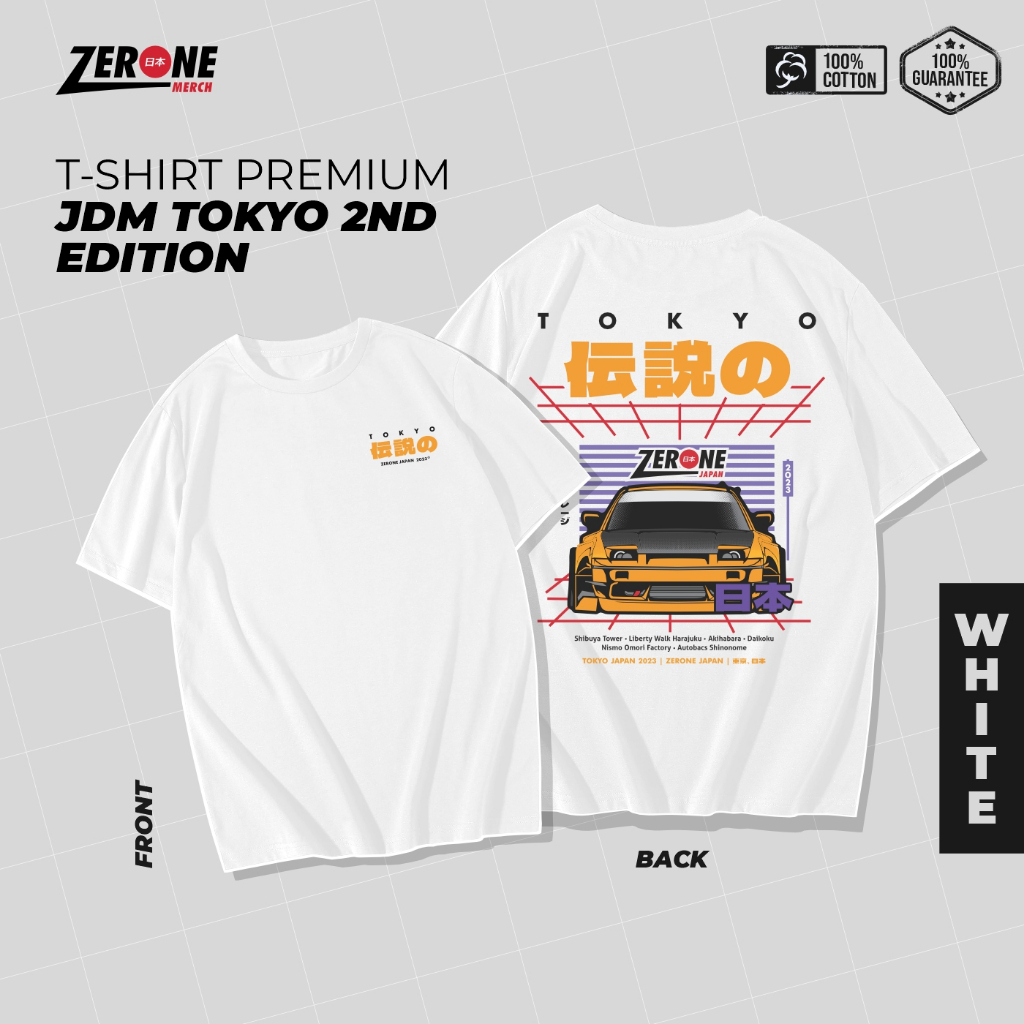 Kaos Pria Wanita Unisex Cotton Combed 24s Zerone Japan Tokyo Edition