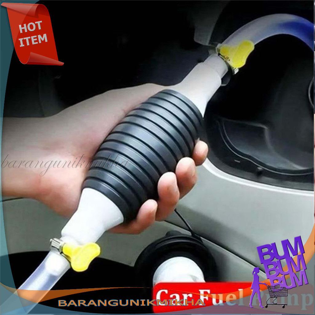 Pompa Tangan Sedot Air Minyak Bensin Oli Pompa Tangan Transfer Oli Mobil Oil Extractor with 2 Clip