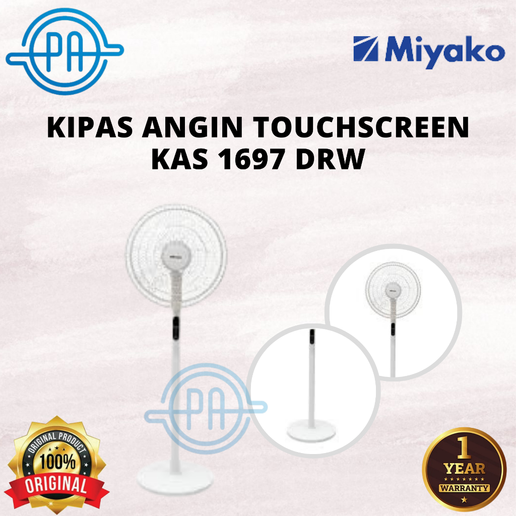 KIPAS ANGIN MIYAKO TOUCHSCREEN KAS 1697 DRW / KAS-1697 / KAS1697DRW NEW SMART TOUCH