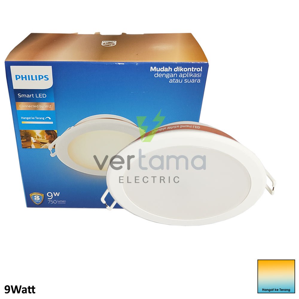 Philips Lampu Smart WIFI LED Downlight 9Watt Tunable White