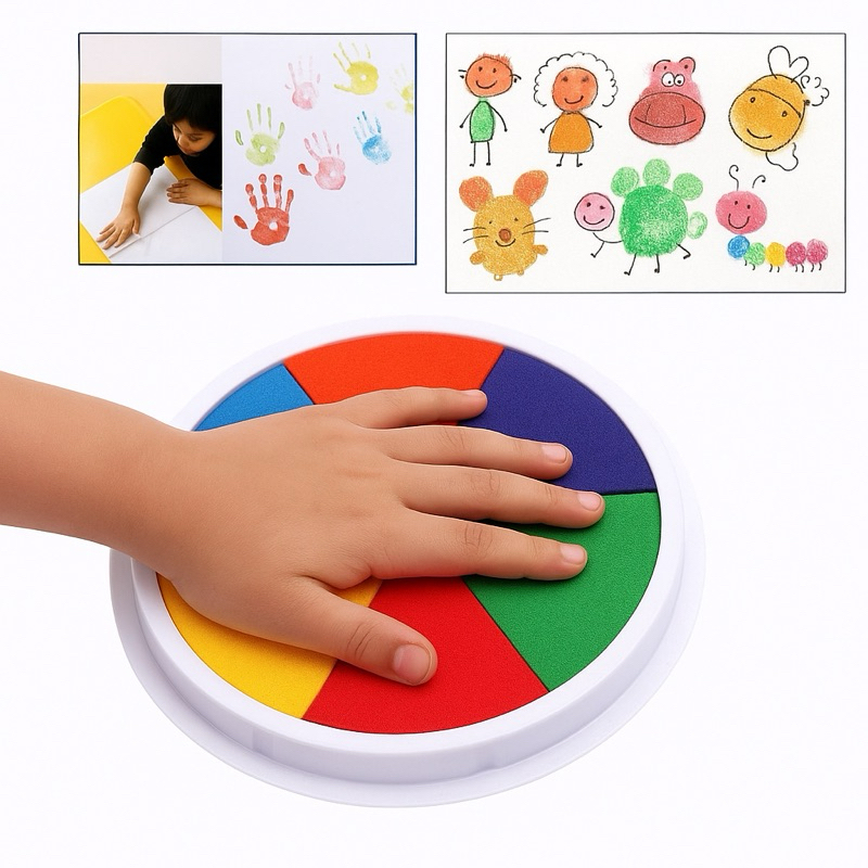 [EDUFUNTOYS] Jumbo Finger Stamp Pad Washable Hand Paint Craft Sensory Play