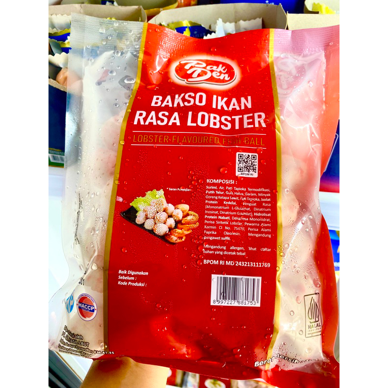 

Pak Den Bakso Ikan Rasa Lobster 500gr / lobster flavor fish ball frozen