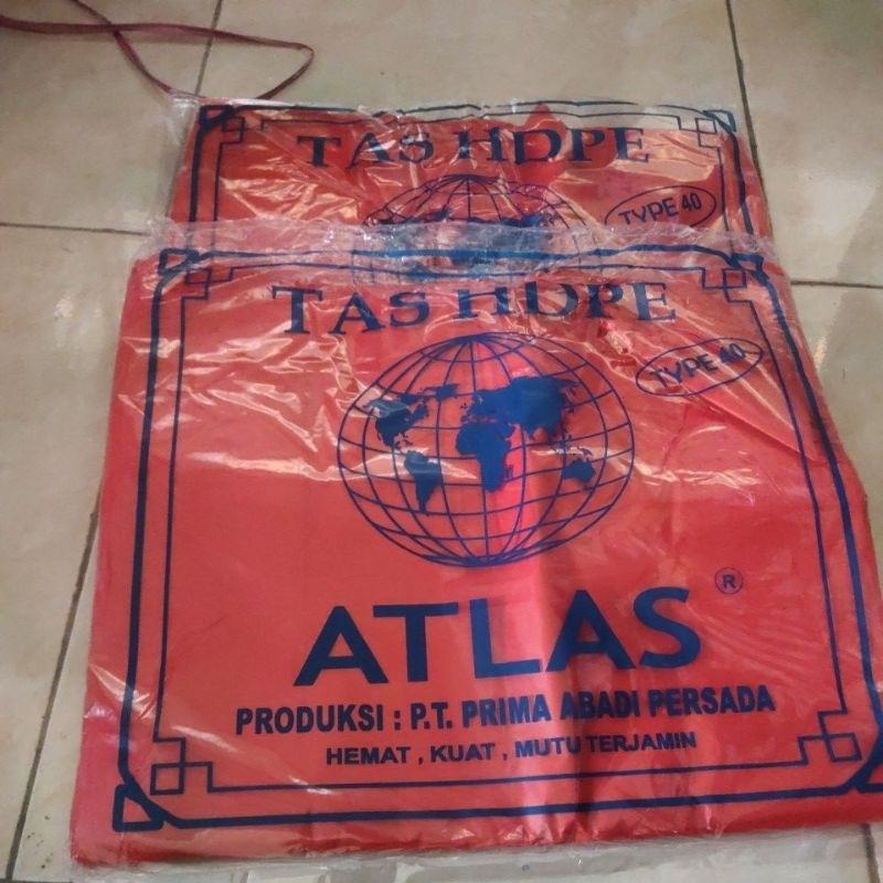 KANTONGAN PLASTIK MERAH KANTONGAN SAMPAH KANTONGAN LAUNDRY ATLAS TYPE 40 BESAR