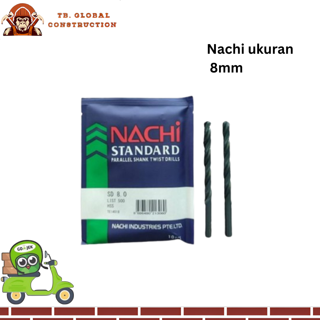 NACHI MATA BOR NACHI 8MM ASLI MATA BOR BESI NACHI 8MM MATA BOR BESI HSS