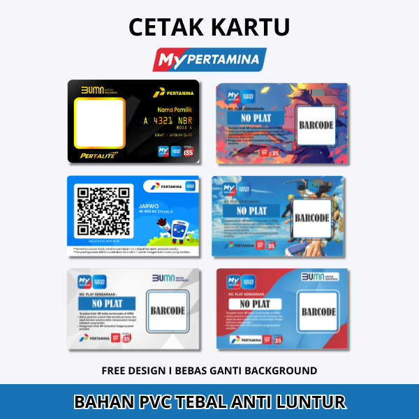 

Cetak Kartu MyPertamina bahan PVC tebal/Custom Gambar Anime Atau Mobil