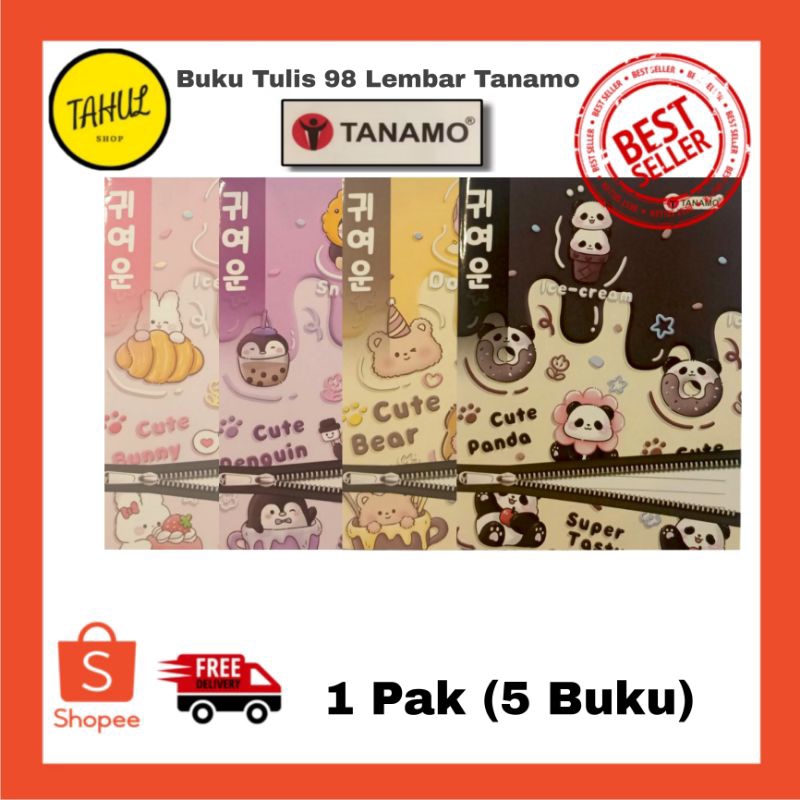

1 Pak (5 Buku) !!! Buku tulis Tanamo 98 Lembar buku tulis murah kualitas bagus buku tulis ukuran kwarto buku tulis ukuran A5