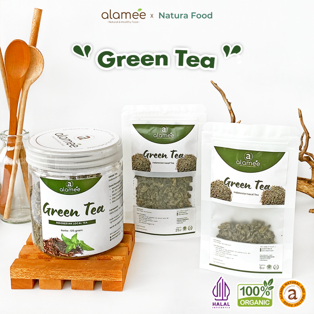 

ALAMEE Teh Hijau Green Tea Organic Kering Organik Greentea Minuman Herbal Premium