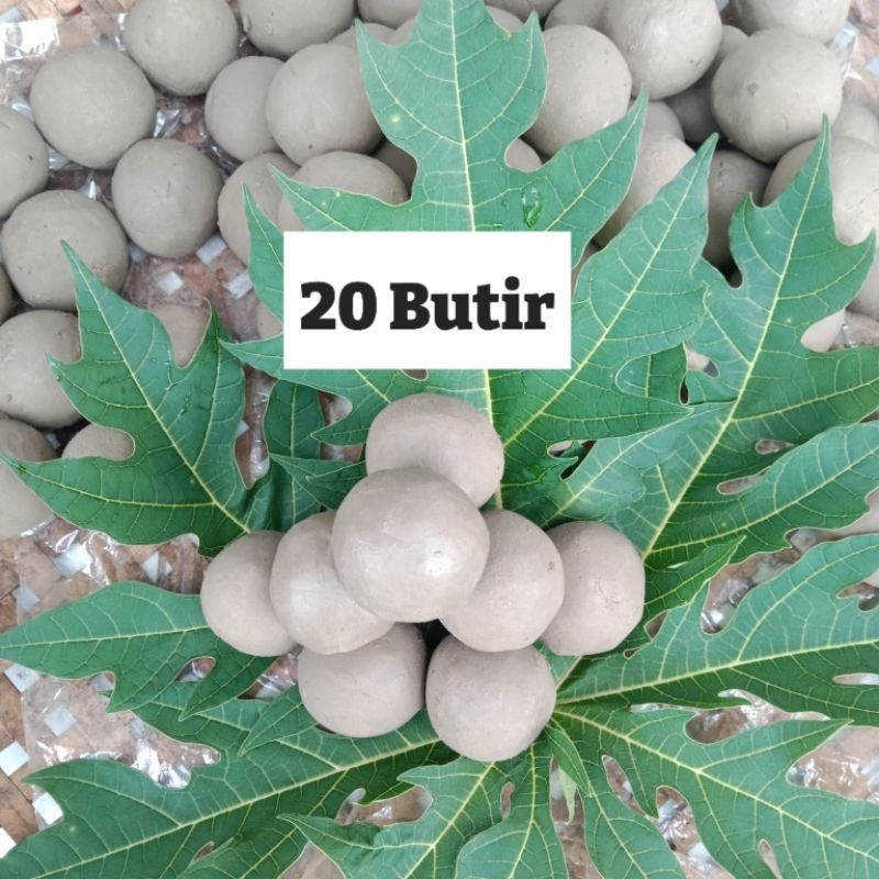Ampo tanah Liat/tanah lempung 20 butir penghilang pait daun pepaya untuk masak daun pepaya