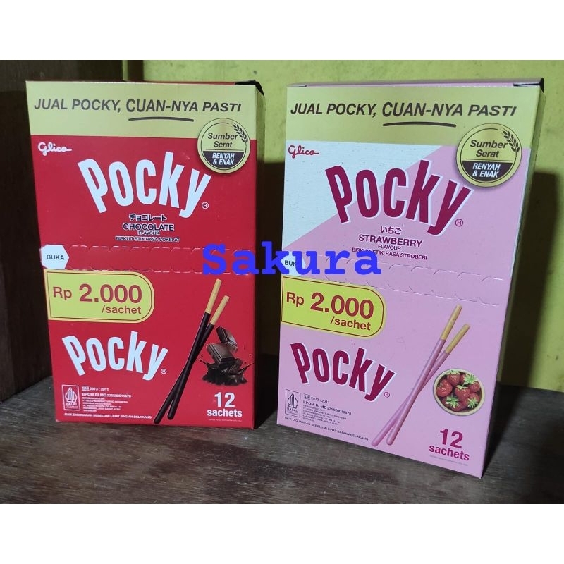 

Glico pocky 12sachet chocolate & strawberry