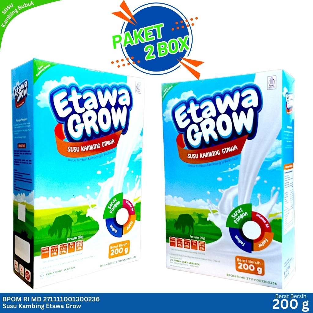 

ETAWA GROW Paket 2 box Susu Kambing Amanah Untuk Tumbuh Kembang Si Buah Hati