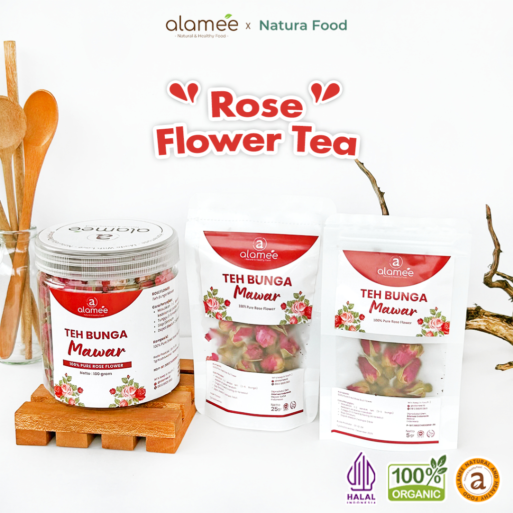 

ALAMEE Teh Bunga Mawar Rose Flower Tea Organik Kering Dried Premium