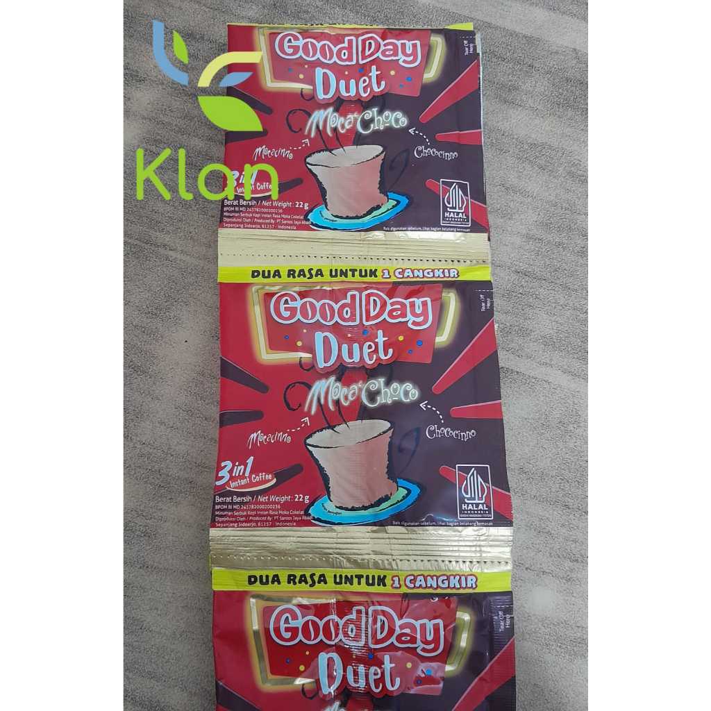 

GOOD DAY DUET MOCACHOCO 22GR / GOOD DAY SACHET MOCHA/ GODDAI/GOODDAY/ KOPI INSTAN