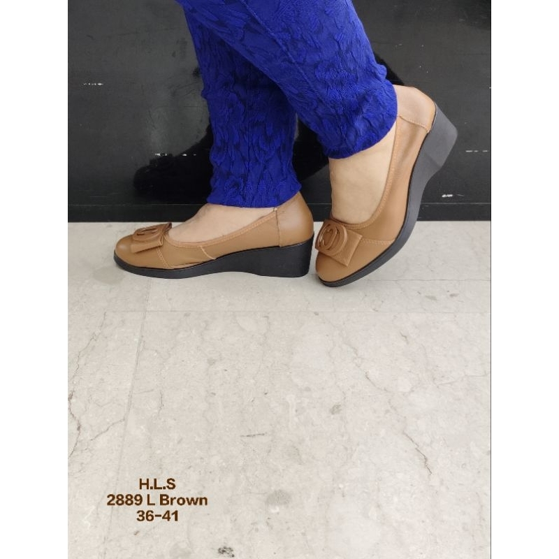 GRADE A / 2889 / SEPATU WANITA / KULIT SAPI / WEDGES / IMPORT