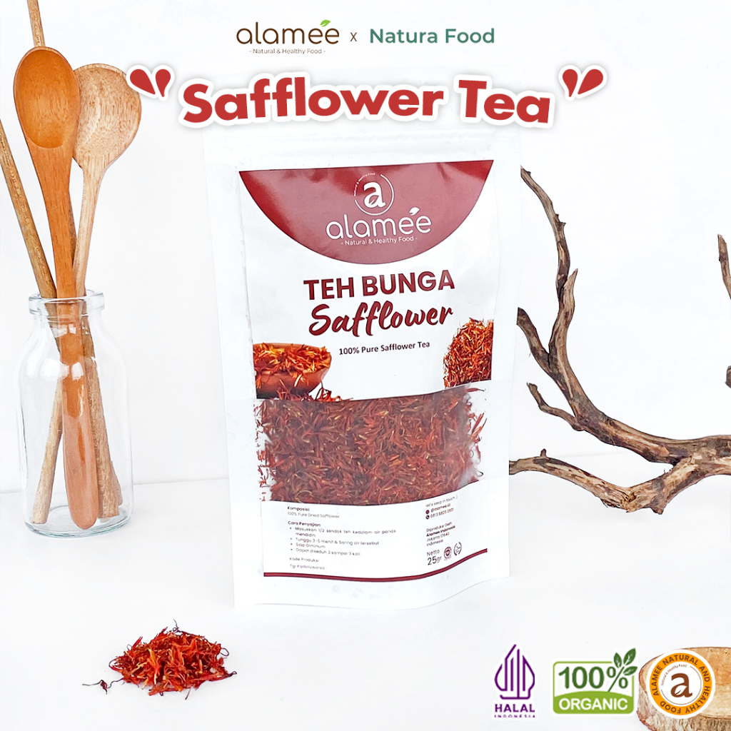 

ALAMEE Teh Safflower Dried Flower Tea Bunga Herbal Alami Organik Kering 25gr Premium