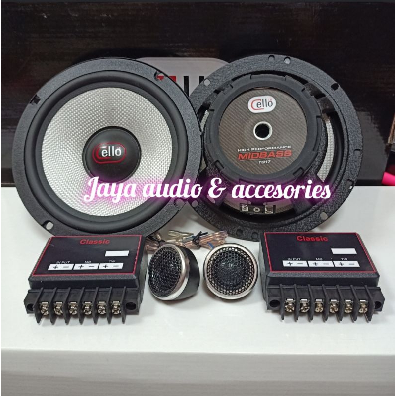 Speaker Split 2Way Cello Midbass Cello TG17 Tweeter Cello D20 Lis Chrome dan Crossover 2way Classic