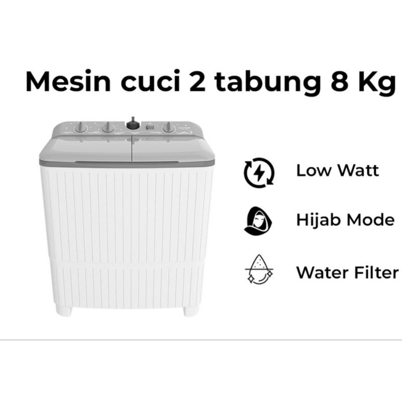 Mesin Cuci Polytron 8kg PWM-8076
