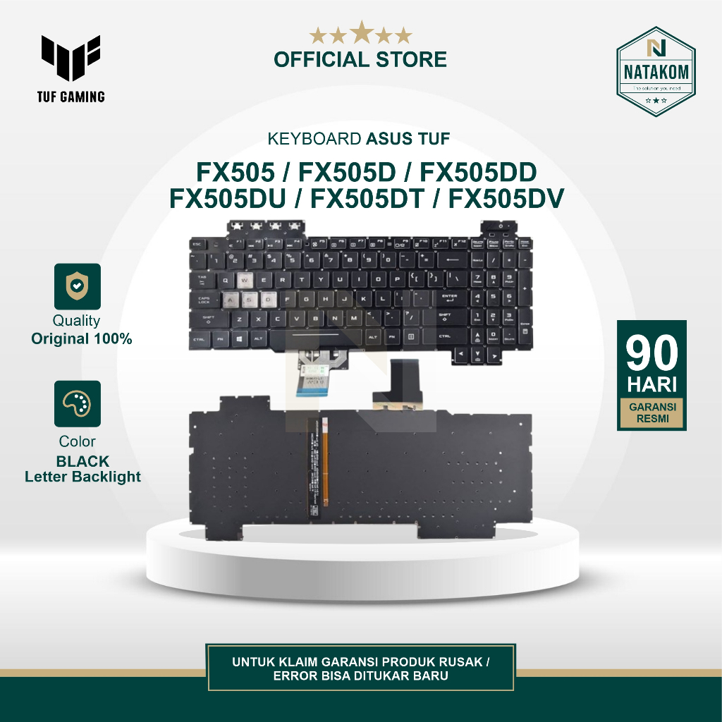 KEYBOARD ASUS TUF FX505 FX505D FX505DD FX505DU FX505DT FX505DV BACKLIGHT ORIGINAL