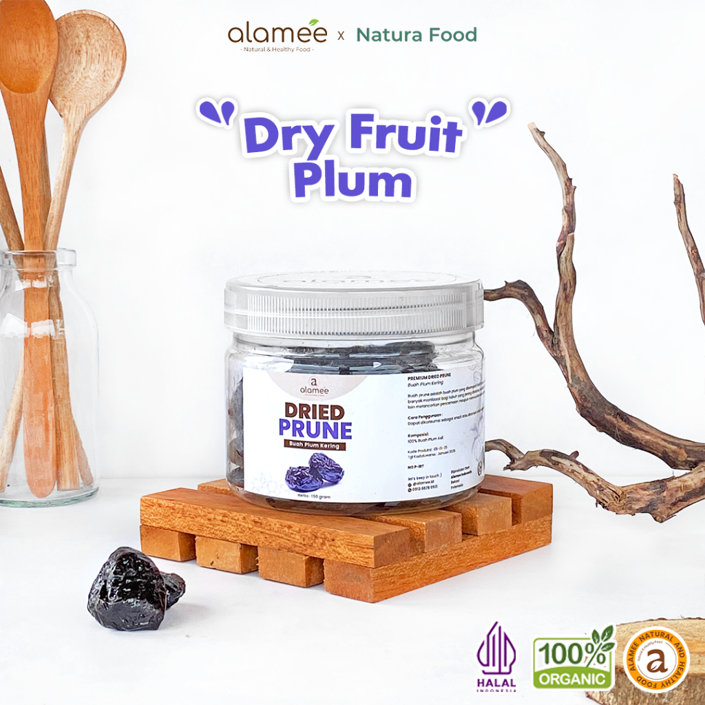 

ALAMEE Dried Prune Cemilan Buah Kering Sehat Buah Plum Kering Rendah Kalori Tanpa Biji PREMIUM 150gr