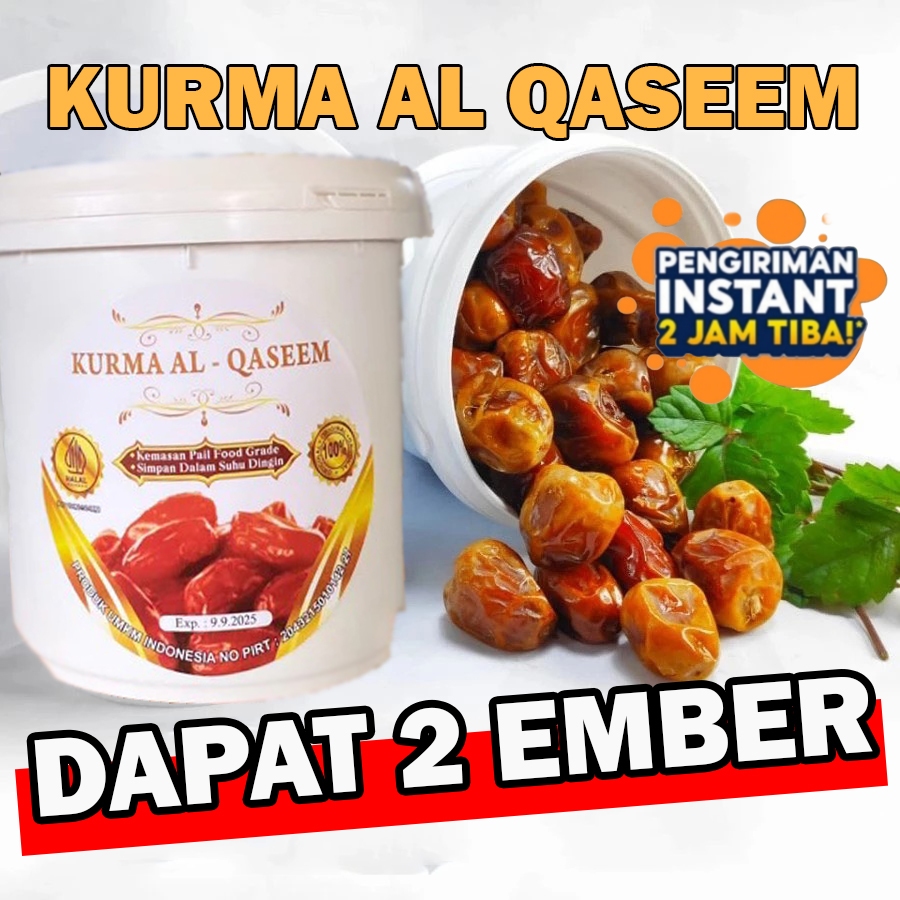 

2 EMBER Kurma Al Qaseem Ember Al Qassim Madinah Kurma Raja Kemasan Ember Premium 500 GR