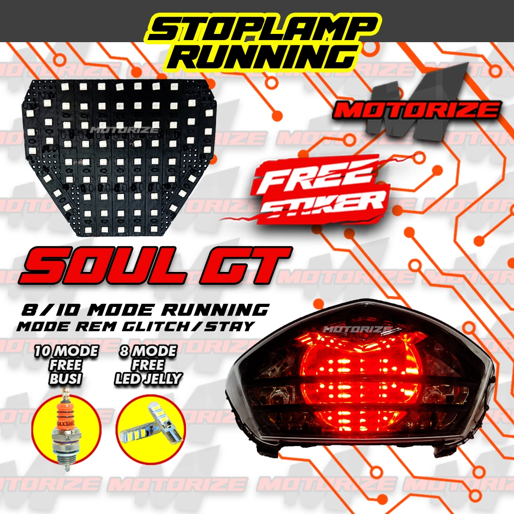 STOPLAMP RUNNING MIO SOUL GT LAMPU LED REM BELAKANG MOTOR VARIASI MOTORIZE