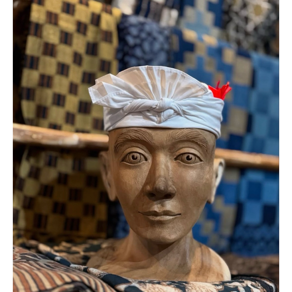 udeng double jadi jangar rimpit Putih||/Batik Semi