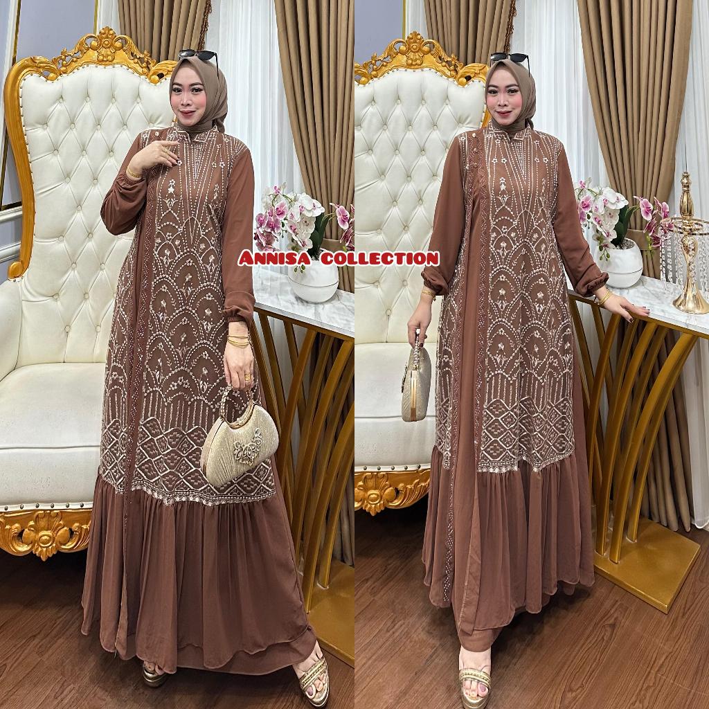 Murah Bisa [Cod] Gamis Ceruty Burkat Gamis Pesta Gamis Dewasa Jumbo Burkat Dewasa Bisa Seragam