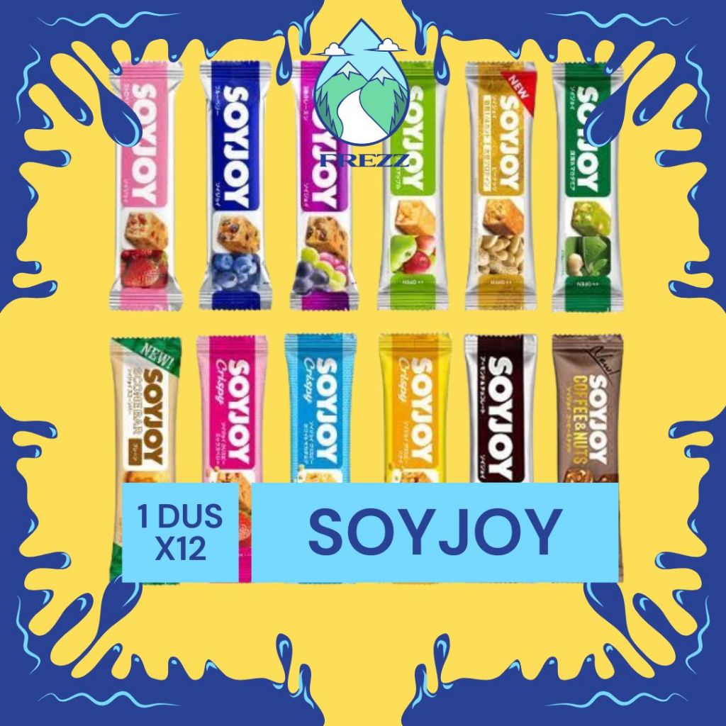 

(INSTANT) SOYJOY SNACK ALL VARIAN DUS ISI 12 PCS CEMILAN DIET / GYM SEREAL ENAK - READY AQUA LEMINERAL, CLEO, PRISTINE, VIT Air Kemasan Botol Minuman Kardus