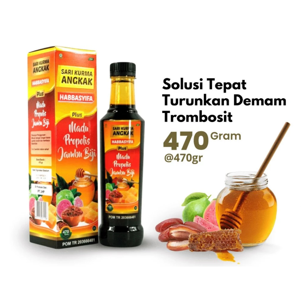 

Sari Kurma Madu Angkak Habbasyifa Isi 470gr Original Sari Kurma Untuk Trombosit Demam Berdarah DBD