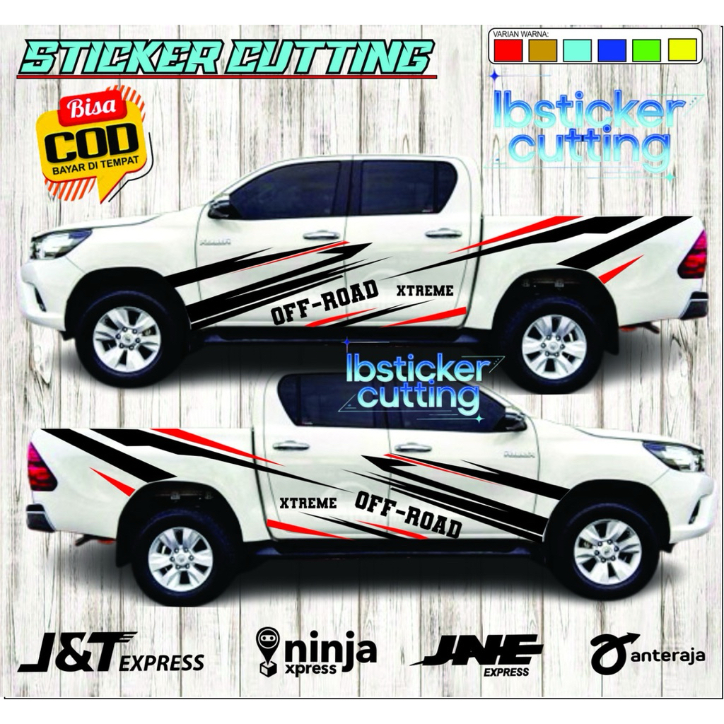 Stiker body samping mobil hilux cutting stiker variasi body hilux