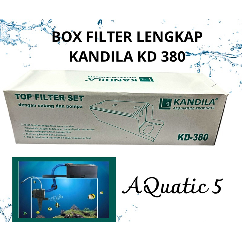 BOX FILTER KANDILA KD 380 BOX LENGKAP MEDIA FILTER AQUARIUM