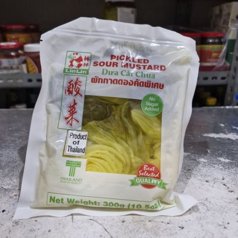

SAYUR ASIN THAILAND LIN-LIN 300 GR / LIN-LIN PICKLED SOUR MUSTARD 300 GR / HAM COI / HAMCOI / HAM CHOI / HAMCHOI / Sayur Asin Kaleng Thailand / Sayur Asin Linlin / Ham Choi Kaleng