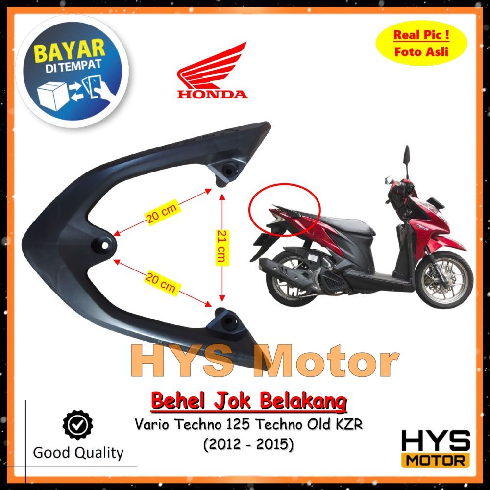 HYS Begel Sandaran Jok Motor Honda Vario Techno 125 Old Lama KZR - Behel Planger Variasi Tahun 2012 