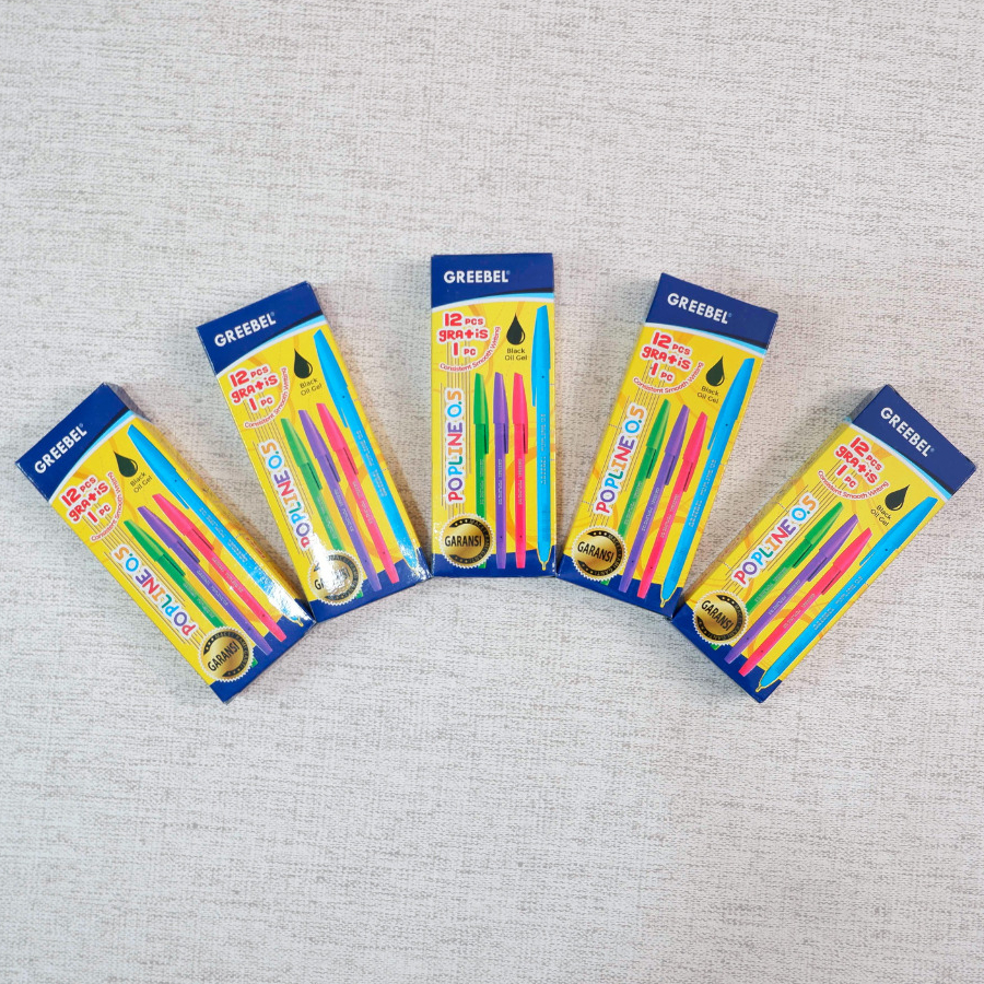 

DIJUAL PULPEN GREEBEL POPLINE 0.5 MM TINTA HITAM 1 PACK ISI 12 + 1 PCS BARU