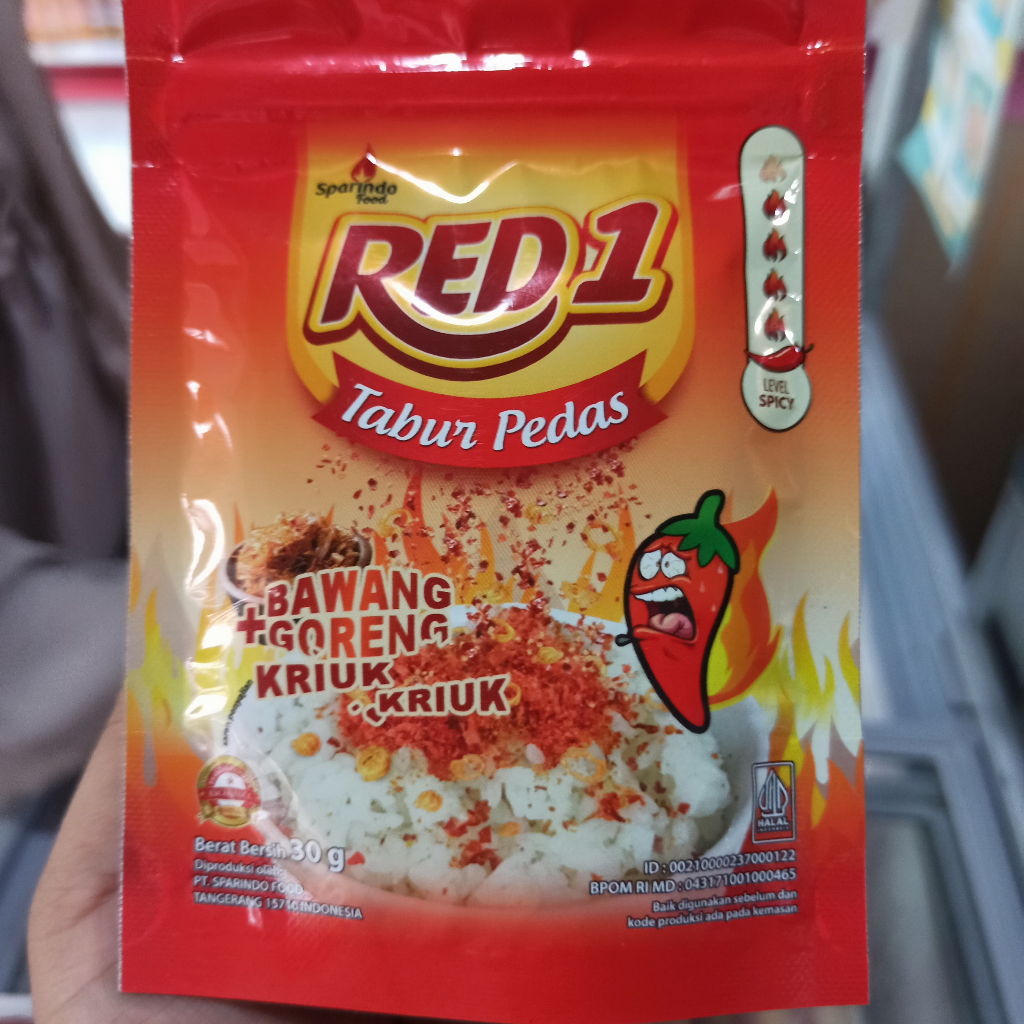 

Red1 Cabai Tabur Pedas 30g – Cabe Tabur Praktis Rasa Pedas Nampol