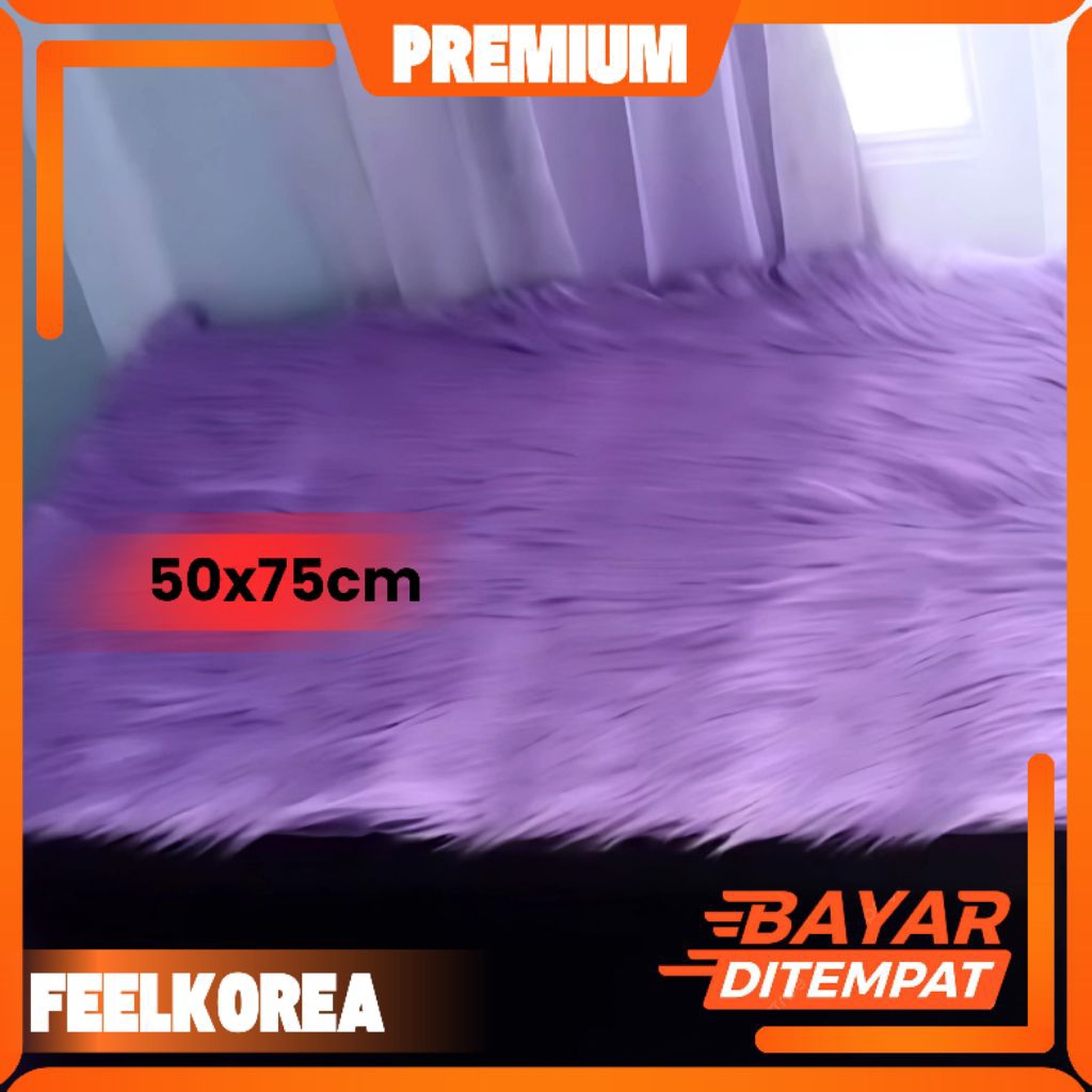 Taplak Meja Bulu Korea Premium Tebal 6,5 Cm Alas Bulu Putih Karpet Bulu Alas Foto Bayi