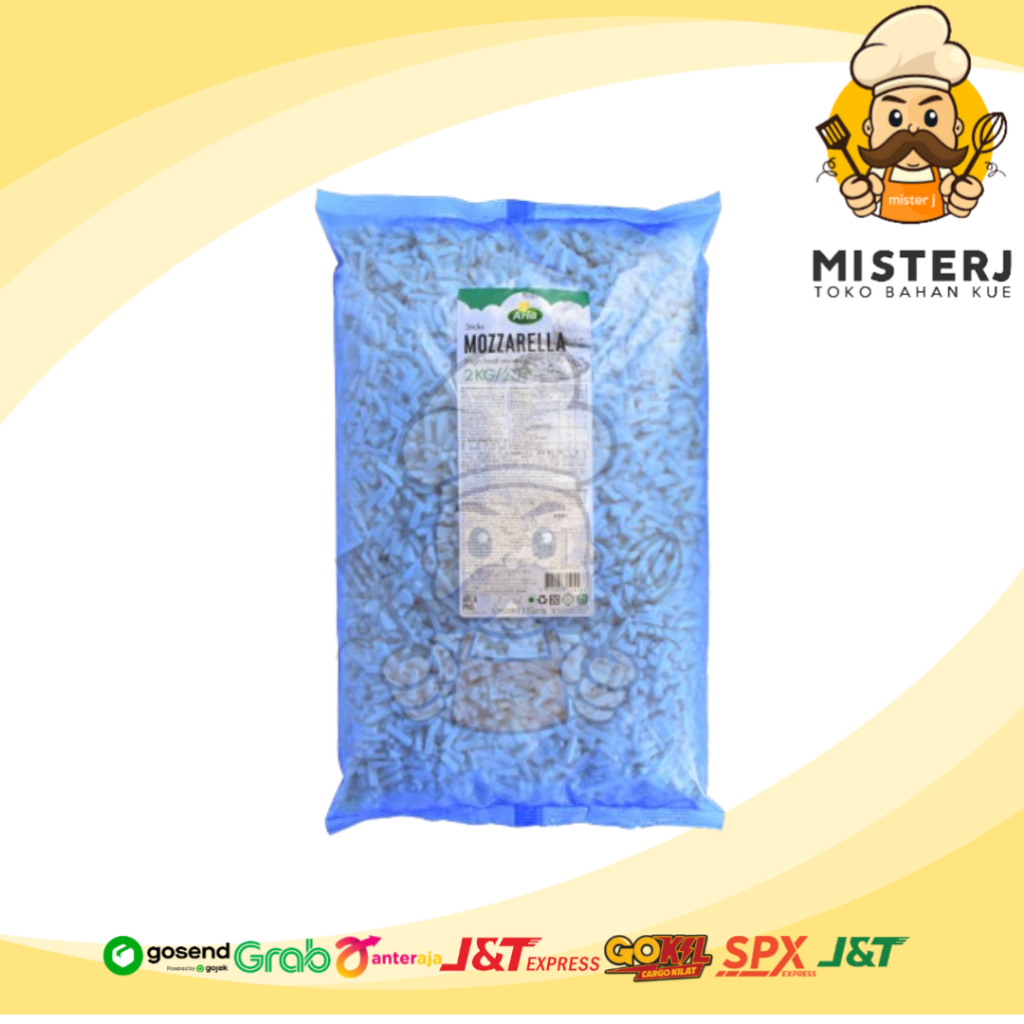 

Arla Pro Mozarella [hijau] | Mozzarella Mozarela Parut 2kg | 1 ctn isi 6 pcs | Topping Pizza