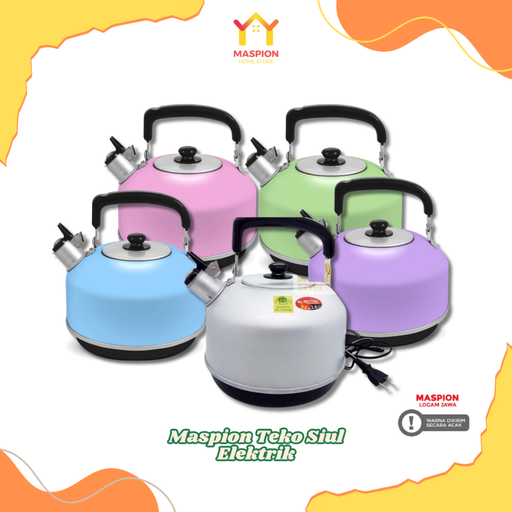 Maspion Teko Bunyi National Elektrik 2L 3L Aluminium Ceret Listrik Pemanas Air WARNA RANDOM - MHS