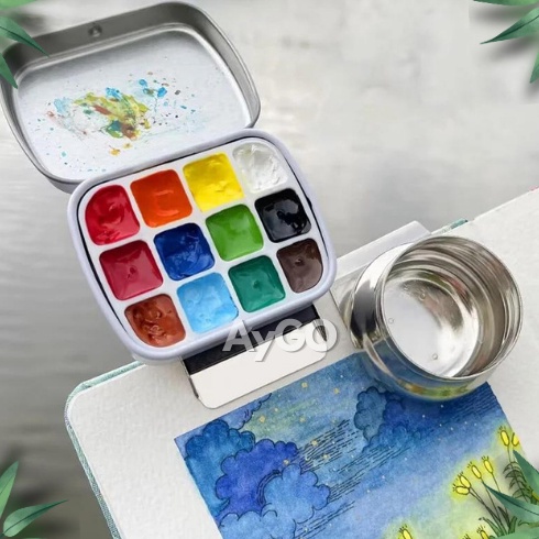 

KODE G43G MINI METAL PALETTE PAINTING PALET LUKIS PORTABLE TRAVEL PALETTE PAINTING