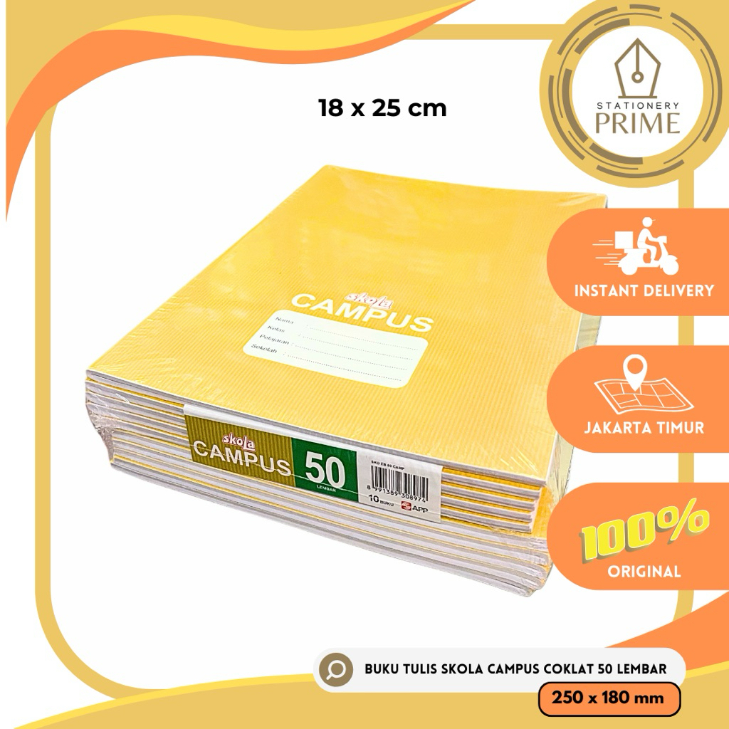 

bib Buku Tulis SKOLA CAMPUS 50 Lembar by SiDU ( 1 Pack Isi 10 Buku )